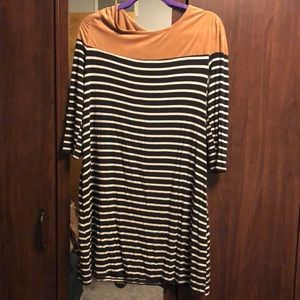 Black and cream striped dress